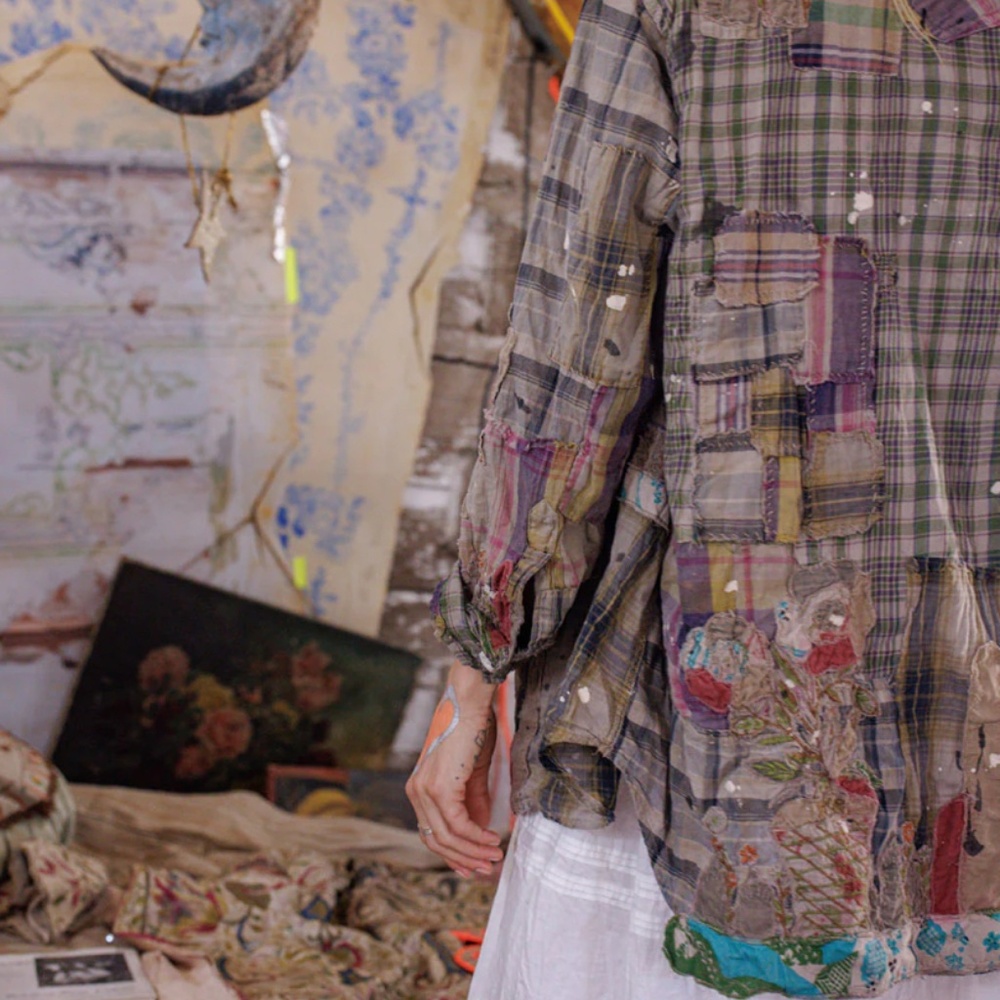 Magnolia Pearl Multicolor Patchwork Button up NWT… - image 5